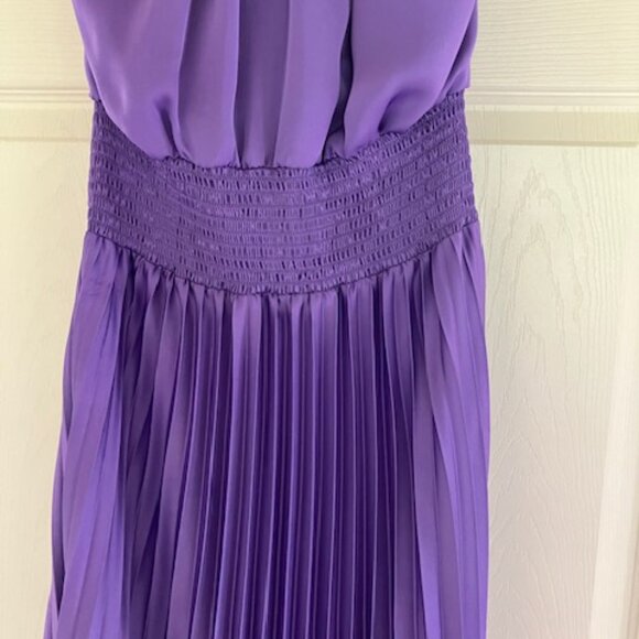 NWT Purple Ramy Brook Arina Halter Neck Pleated Maxi Dress size 8 - Picture 8 of 9